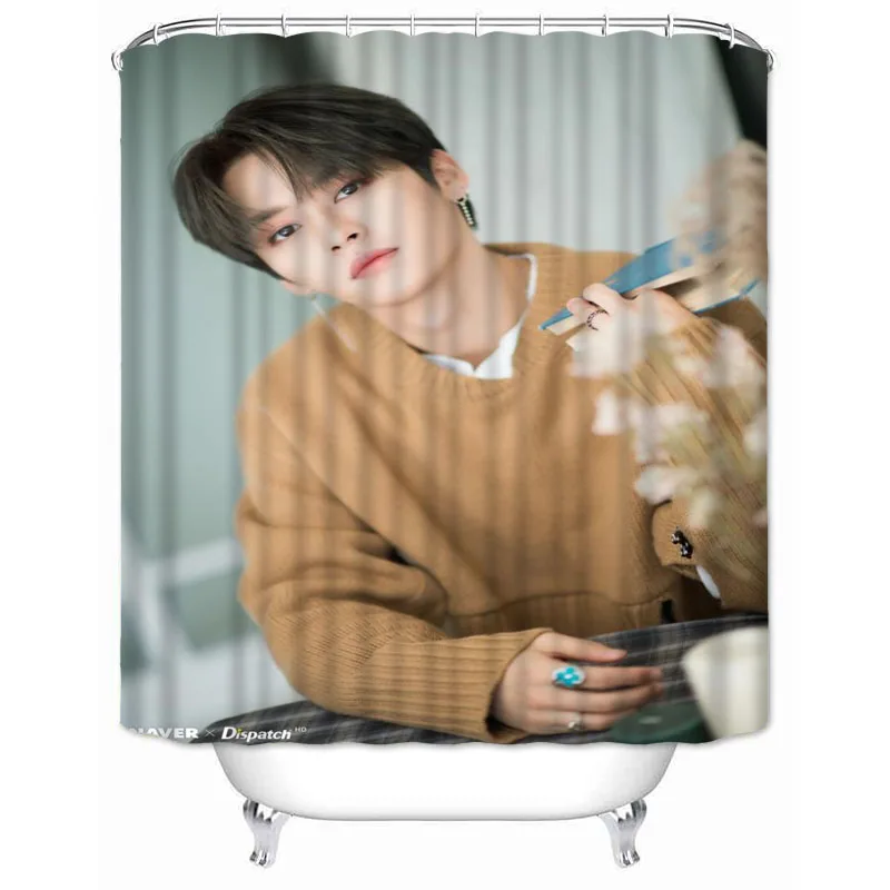 

Musife Custom Stray Kids Lee Know Shower Curtain Cartoon Waterproof Polyester Fabric Bathroom With Hooks DIY Home Decor