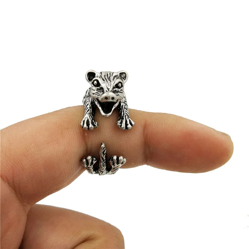 Прямая поставка винтажные ювелирные изделия регулируемые кольца в виде животных
