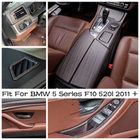 wood grain look central armrest box gear shift knob lever panel cover trim abs for bmw 5 series f10 520i 2011 2016 interior