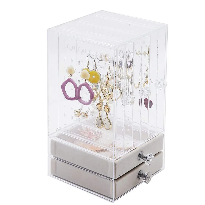 Прозрачная акриловая подставка для сережек полка хранения ювелирных изделий