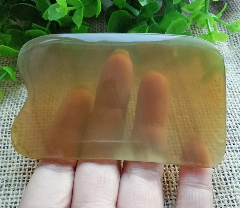 Gua-Ша массаж инструмент тонкий скраппинг Массажная пластина натуральный желтый