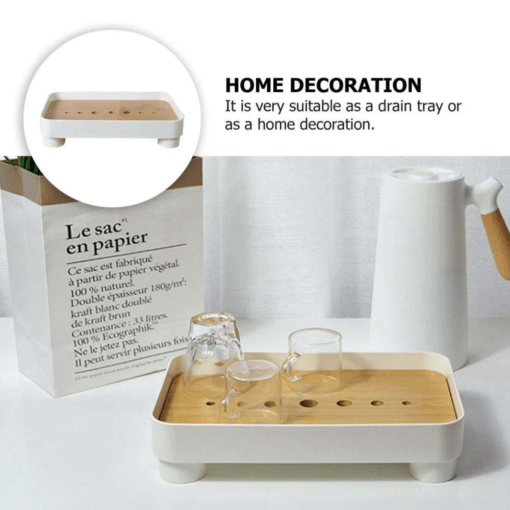 

1pc Japanese Simple Square Drain Tray Home Water Cup Tray (Assorted Color)