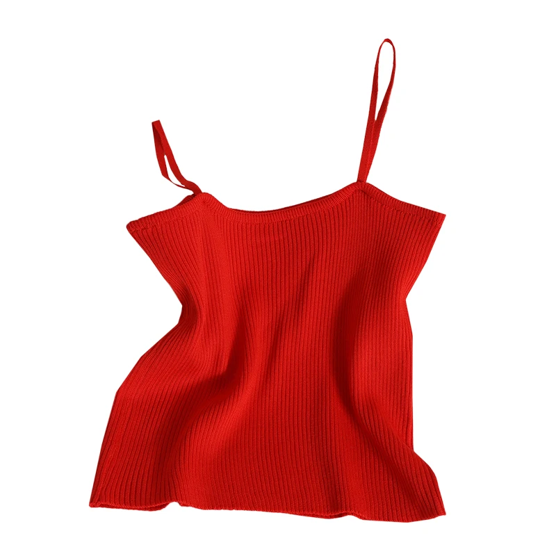 

Fashion Women Summer Basic Tops Sexy Sleeveless Crop Top 2021 Female Casual Solid Color Knit Short Vest