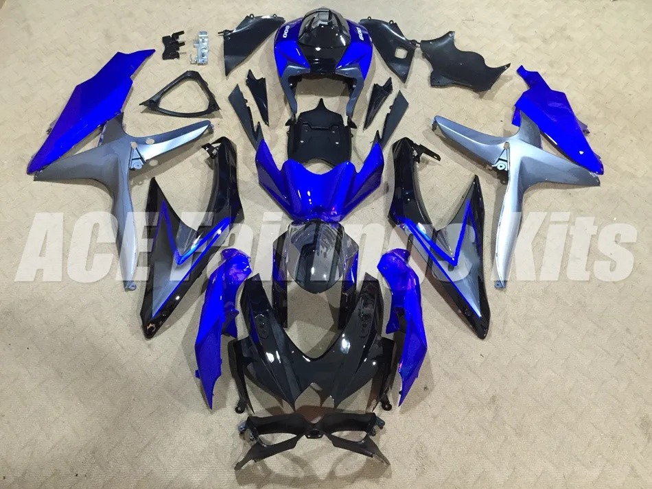 

(Injection molding) New ABS Fairing Kits For Suzuki GSXR600 GSXR750 600 750 08 09 10 K8 2008 2009 2010 Fairing set black blue