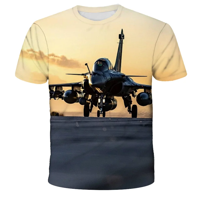 

2021 Ace Combat 3D Printing Aircraf Short Sleeve T-Shirt Tchildren Boy Girls Clothing Teenager 4-14Y Tops