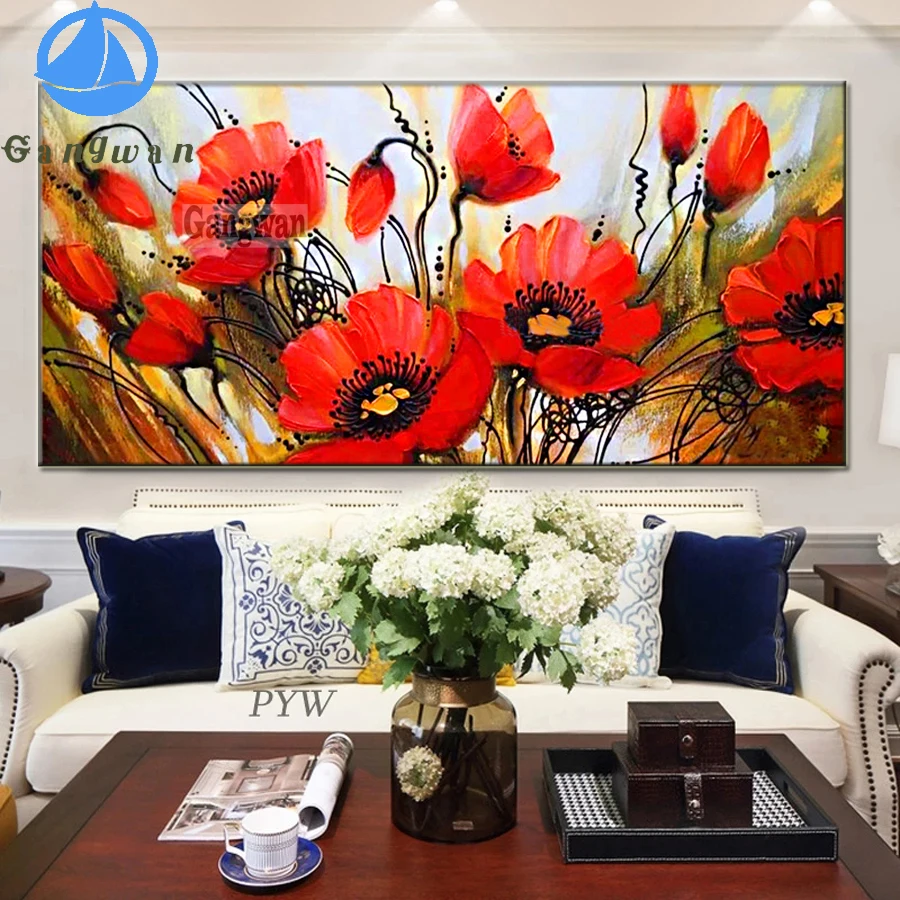 

5D Diamond Painting red Poppy art Embroidery abstract Flower Full Square/Round Drill DIY Cross Stitch Mosaic Sale new Home Decor