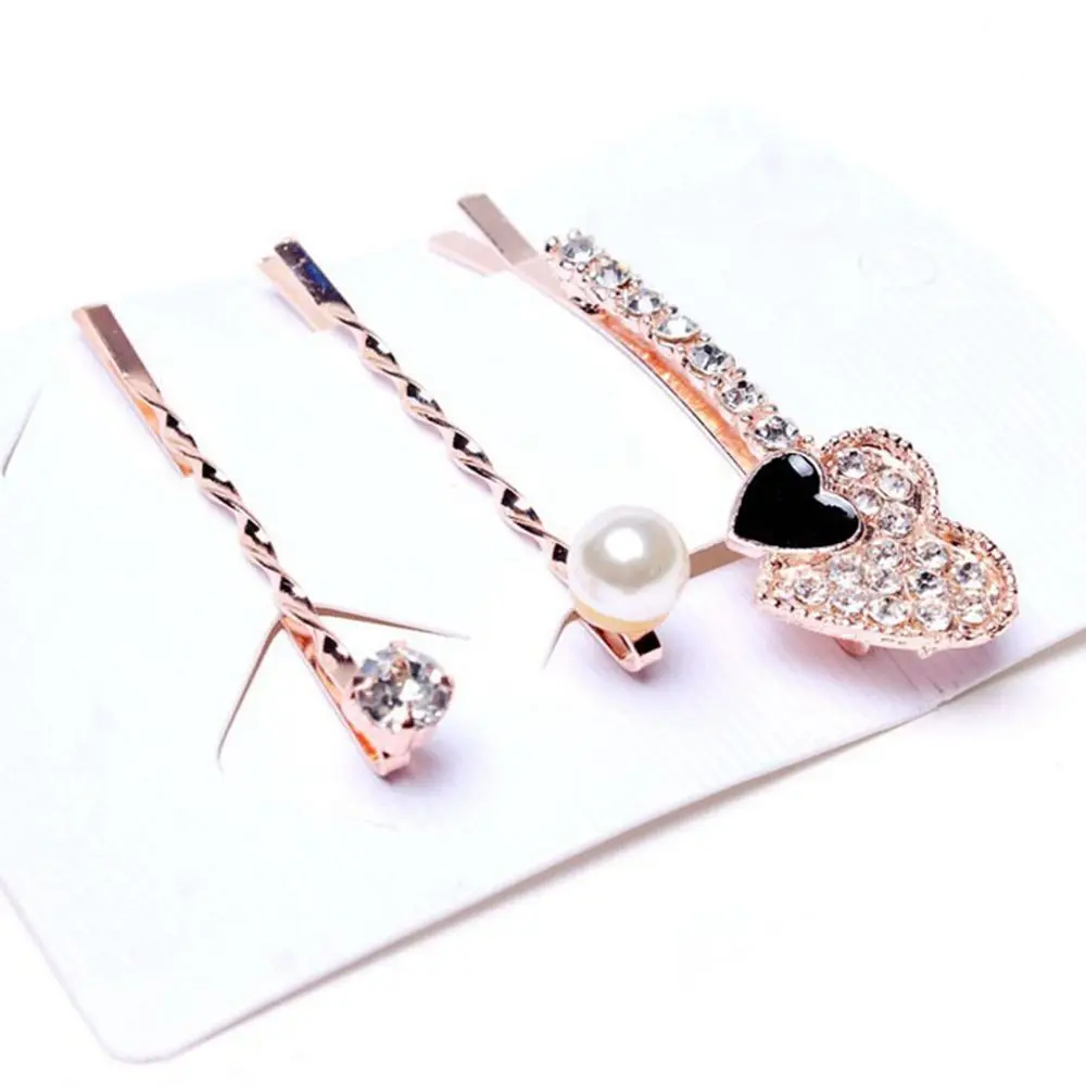 3 шт./компл. элегантная квадратная круглая заколка для волос с кристаллами и