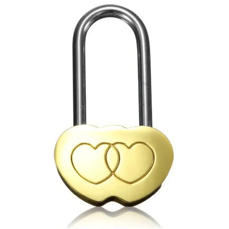 

Personalized Padlock Engraved Double Heart Love Lock Valentines Anniversary Day