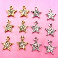 10pcsset charms star rhinestone gold silver color pendants for making fashion earrings necklaces jewelry accessories wholesale