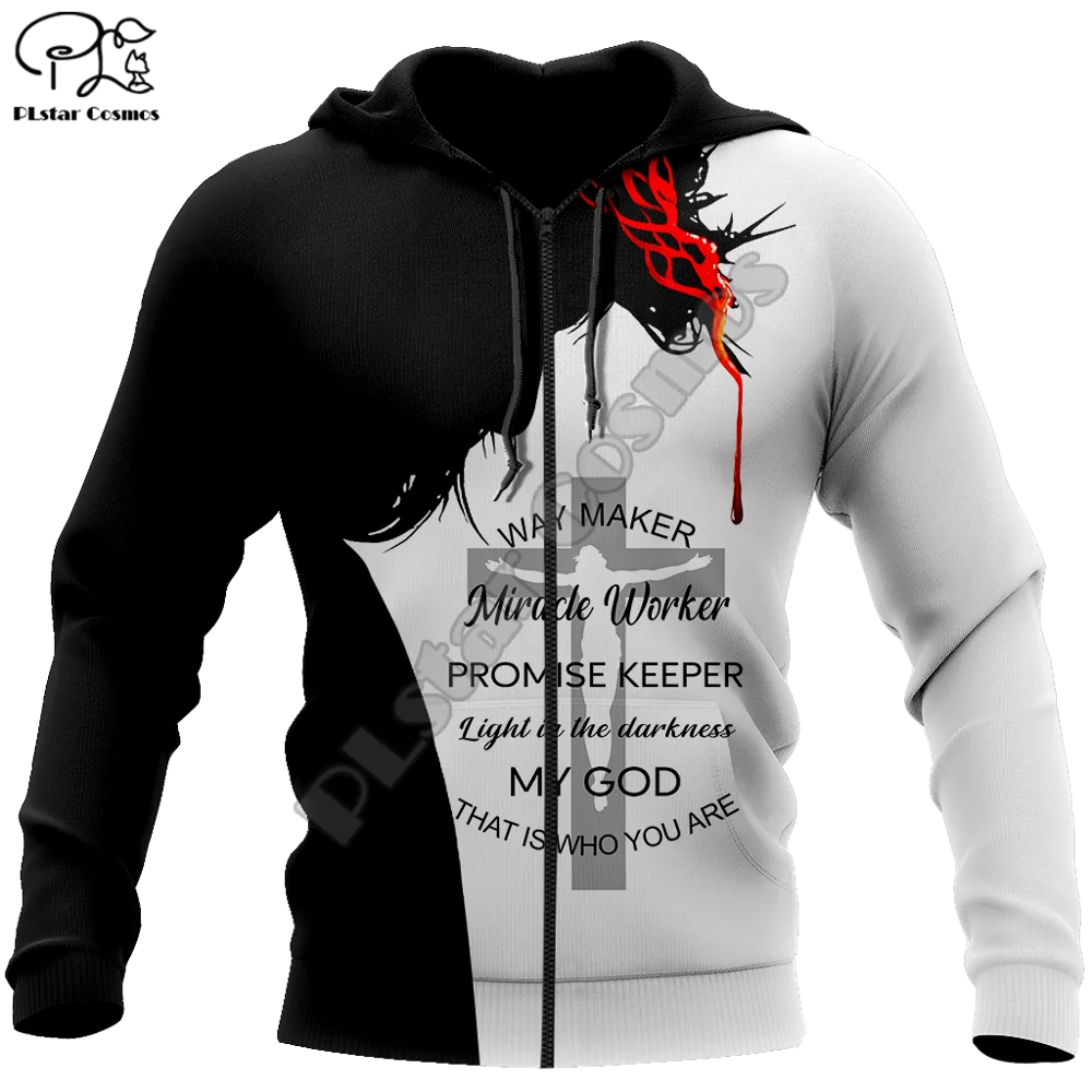 

PLstar Cosmos 3DPrint Tattoo Jesus Cross Faith God Truth Harajuku Streetwear Men/Women Funny/Zip Hoodies/Sweatshirt/Jacket/a1