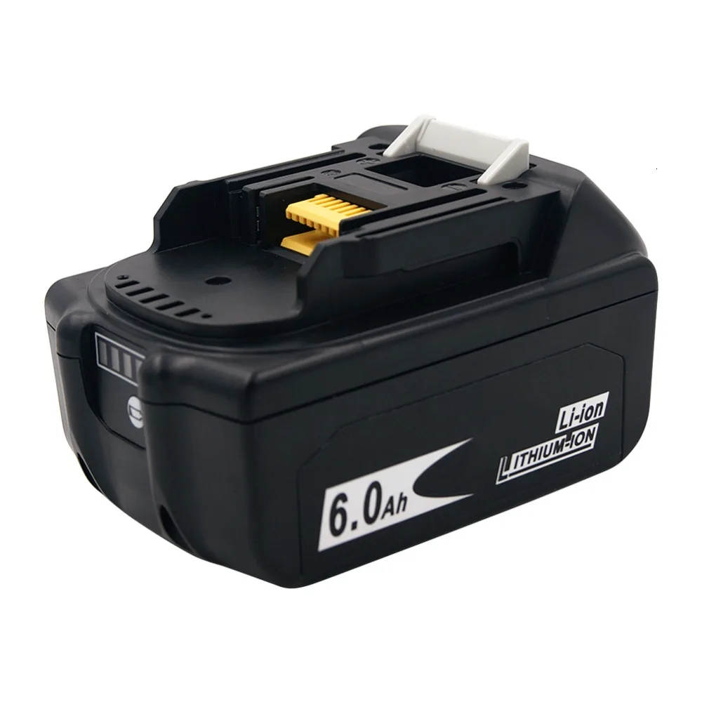 

2 Pack Power Tools Battery for Makita 18V Battery 6ah 6000mAh BL1860 Bl1850 BL1840 BL1830 LED Light Balance Charging Safeguard