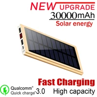 top solar 30000mah power bank external battery dual usb power bank portable phone solar charger for xiaomi mi iphone huawei
