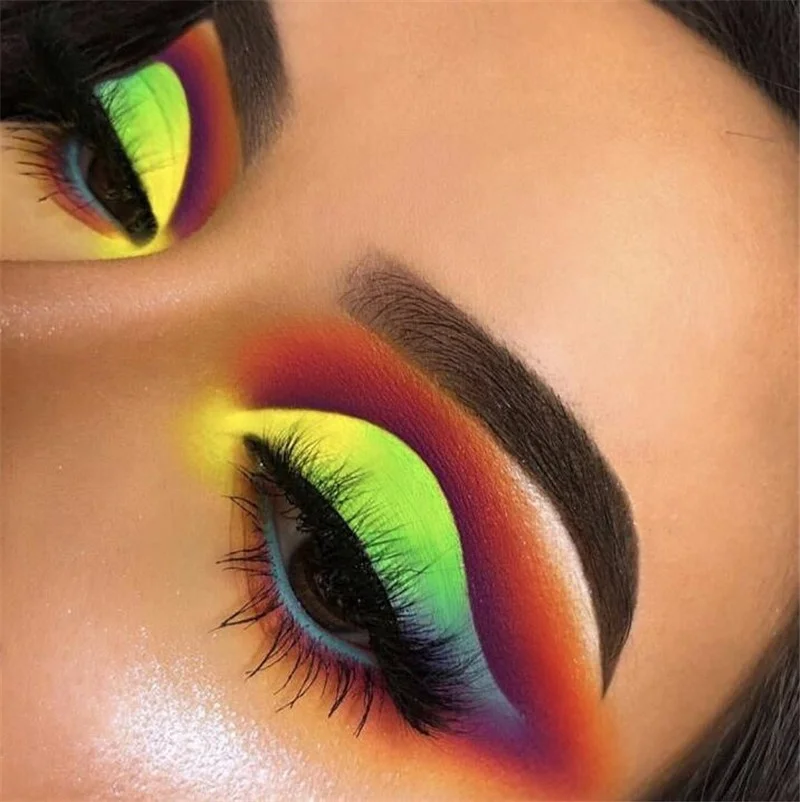 7pcs/set Neon Eyeshadow Powder Yellow Green Blue Eye Shadow coloful Matte Eyeshadow Powder