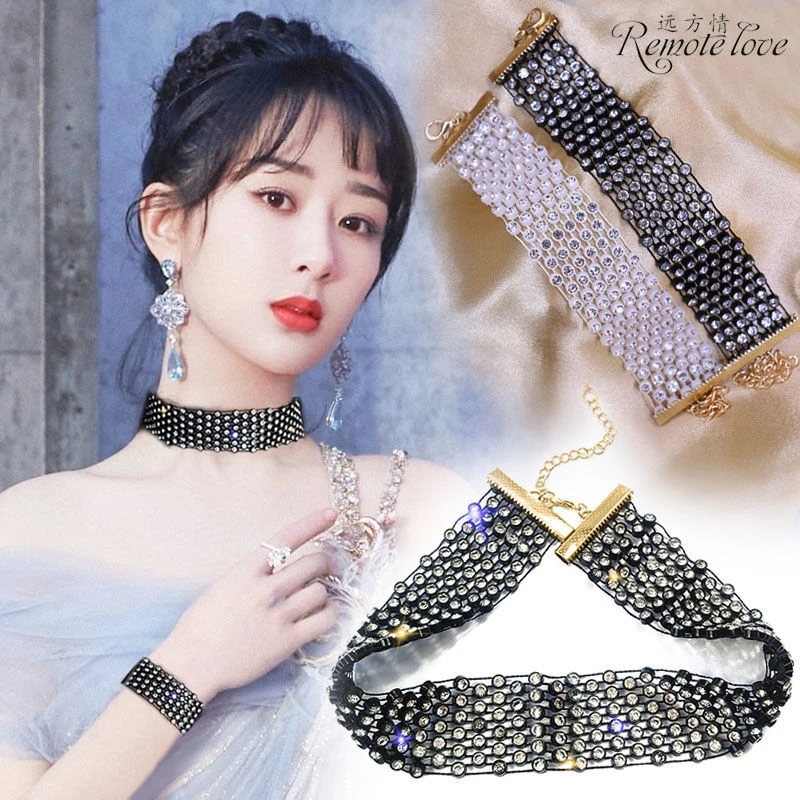 

colares choker necklace collar mujer collares de moda 2021crystal necklace jewelry sets korean ifashion joias feminina naszyjnik