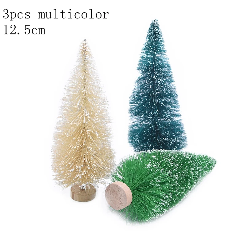 multi 12.5cm 3pcs 5 шт. 5 размер искусственная декорированная Мини Рождественская елка Рождественское украшение елка Рождественская мини поддельная елка новогодний декор Navidad - Цвет: multi 12.5cm 3pcs