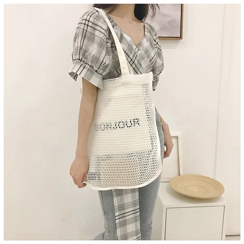 Youda 2019 Новая женская пляжная сумка с принтом полые сетчатая сумочка большие