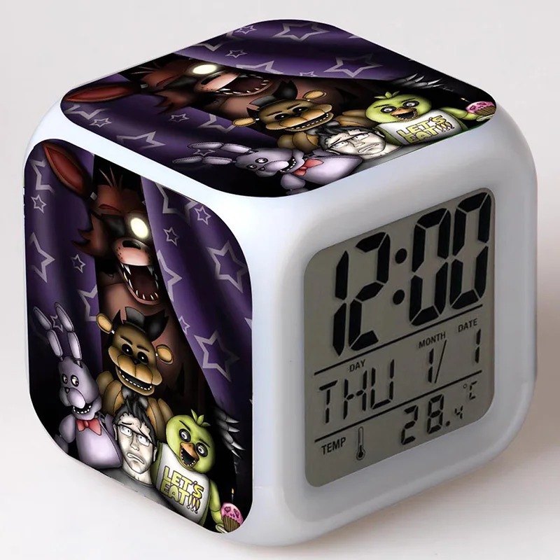 Фигурка из аниме пять ночей у Фредди светодиодный Будильник FNAF светильник для