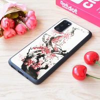 for samsung galaxy cherry blossom japanese ink painting print soft matt phone case
