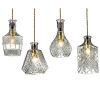 vintage wine bottle pendant lights modern single glass pendant lamps for caferoom bar indoor decoration lighting