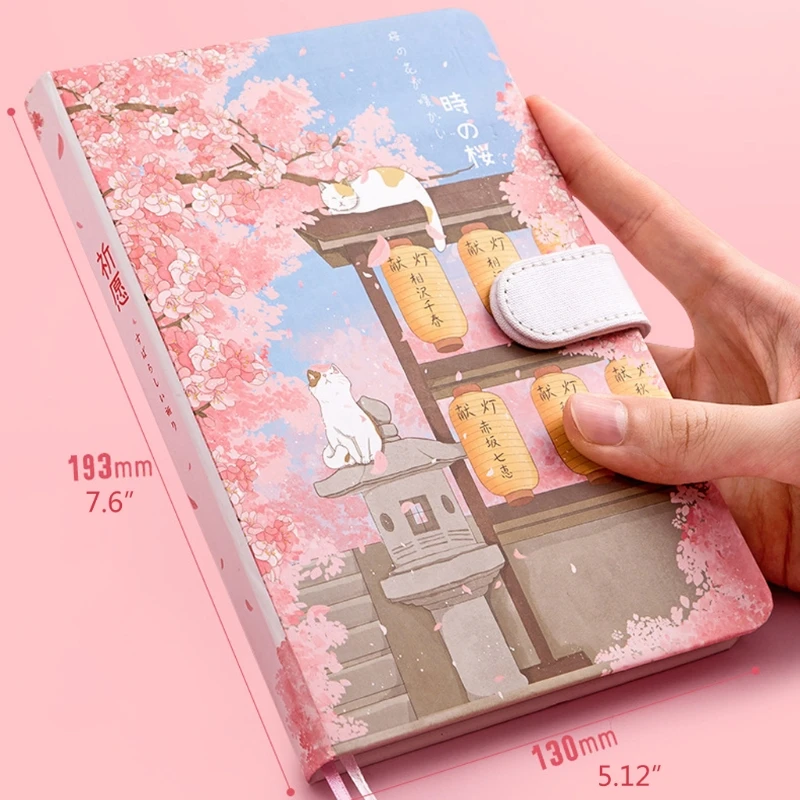 

Sakura Series Notebook Writing Pads Ins Style Notebook for Girls Magnetic Buckle Notebook Diary School Supplies Retailsale