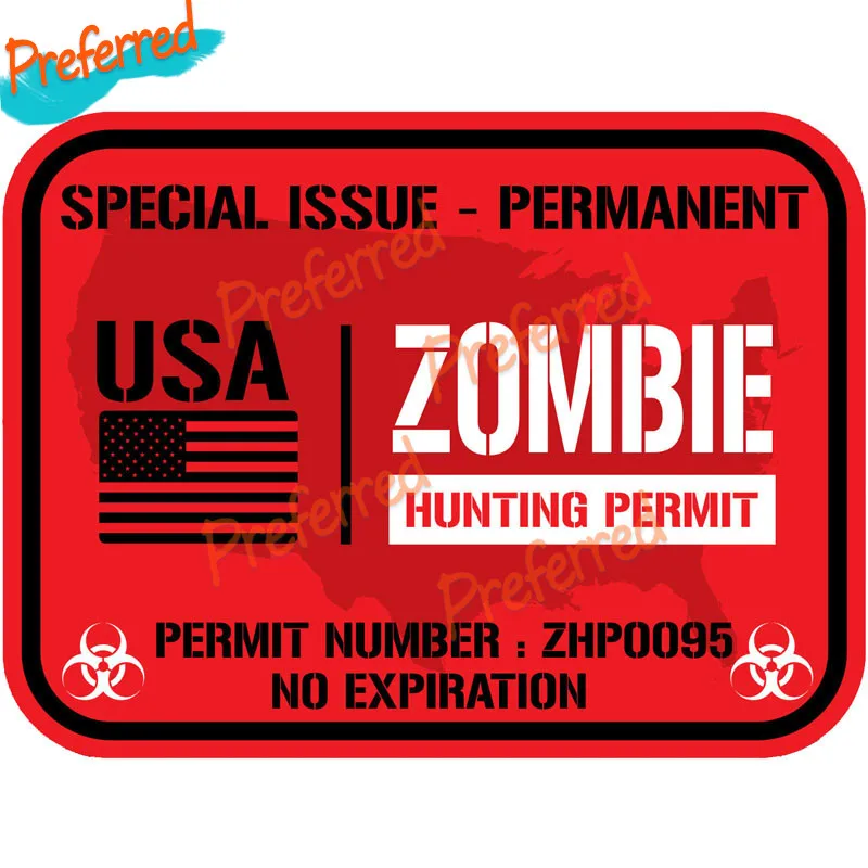 Команда реагирования на вспышку зомби, Lnterest, США, зомби, Охотничья модель, Мотокросс, гоночная наклейка на багажник