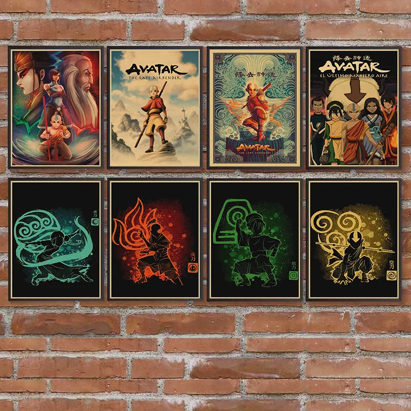 

Avatar The Last Airbender Vintage kraft paper Posters and Prints Anime Poster Wall Art Picture Home Decor