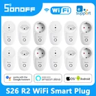 Беспроводная смарт-розетка SONOFF S26R2, Wi-Fi, клавишный переключатель, синхронизация состояния, приложение eWelink, работает с Alexa Google Home Assistant Hot