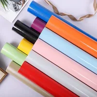 Waterproof PVC Wallpaper Shinning Solid Color Self-adhesive DIY Home Decor Wall Sticker for Wardrobe Table Cabinets Kitchen