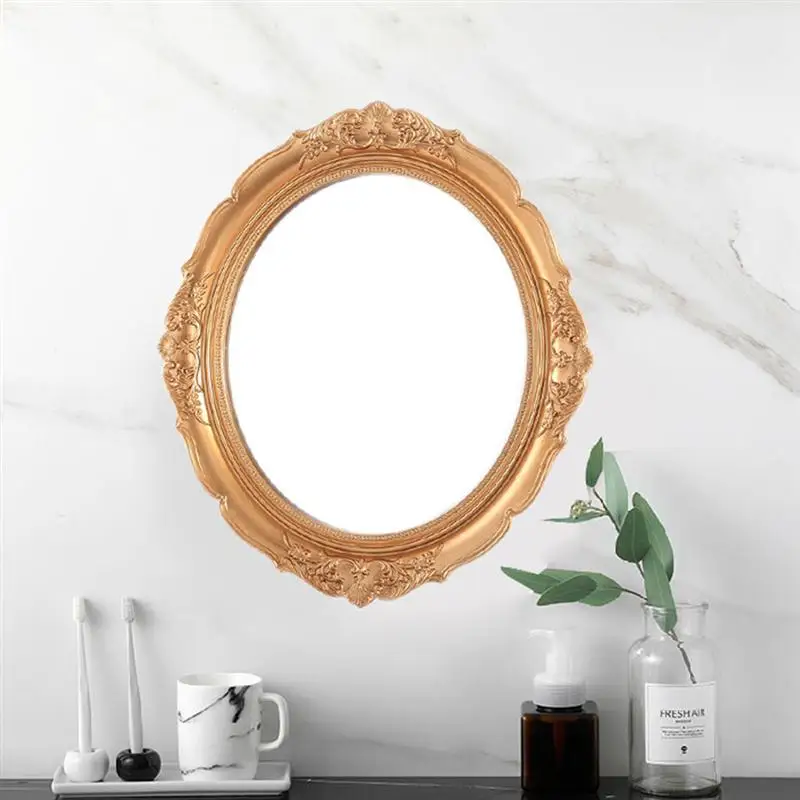 

European Retro Mirror Tray Shooting Props Dressing Table Cosmetics Storage Plate Decoration Beauty Salon Home Decoration