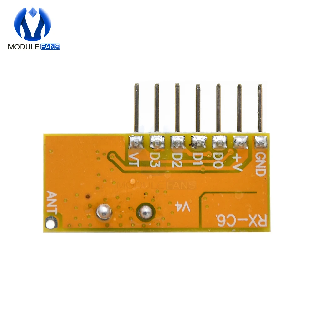 Беспроводной Супергетеродинный приемник RXC6 433 МГц код PT2262 стабильный для Arduino/AVR