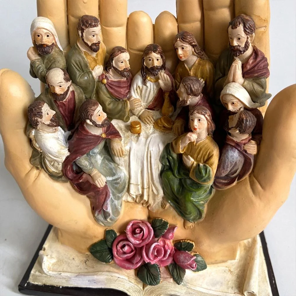 Escultura de resina de la &Uacute;ltima Cena en La Palma, personaje religioso, estatua de resina, decoraci&oacute;n del hogar, adorno de estatuilla-4