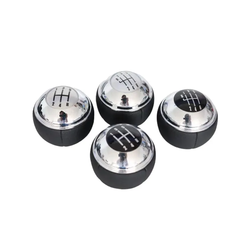 Manual 5 Speed 6 Gear Shift Knob Shifter Lever Leather Chrome For MINI R50 R52 R53 Cooper 2001-2008 25117542272 7540842 7542272 |