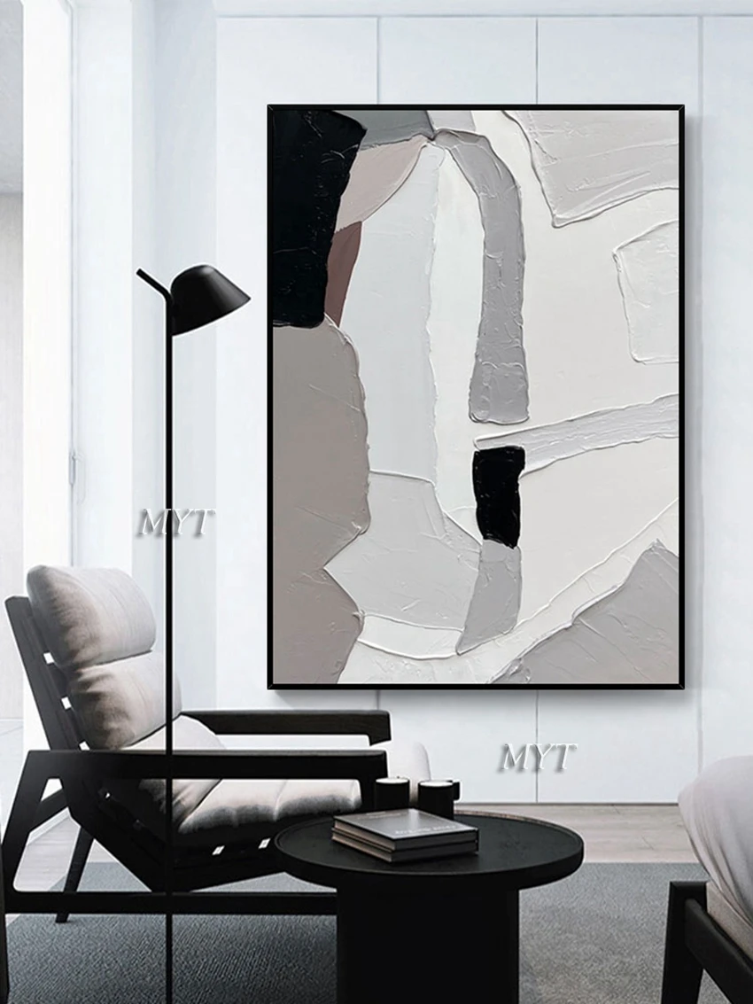 Абстрактные золотые линии холст 100% ручная роспись картина маслом настенное