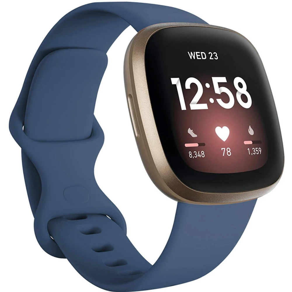 Ремешок силиконовый для Fitbit Versa 3 водонепроницаемый регулируемый браслет часов