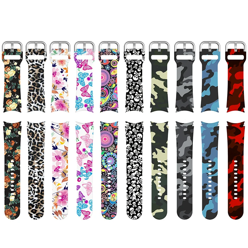 Strap For Samsung Galaxy Watch 5/4 classic 45mm 46mm 42mm Graffiti printing Bracelet Galaxy Watch 4 40mm 44mm Silicone Wristband