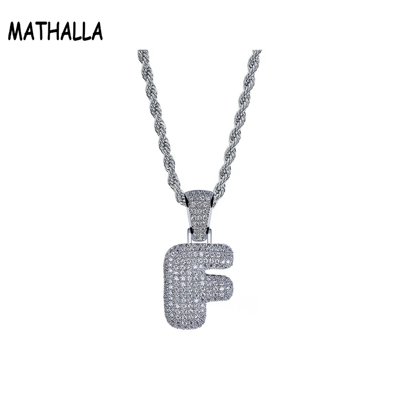 Цепочка с кулоном в виде буквы MATHALLA из Кубического циркония класса ААА + микро