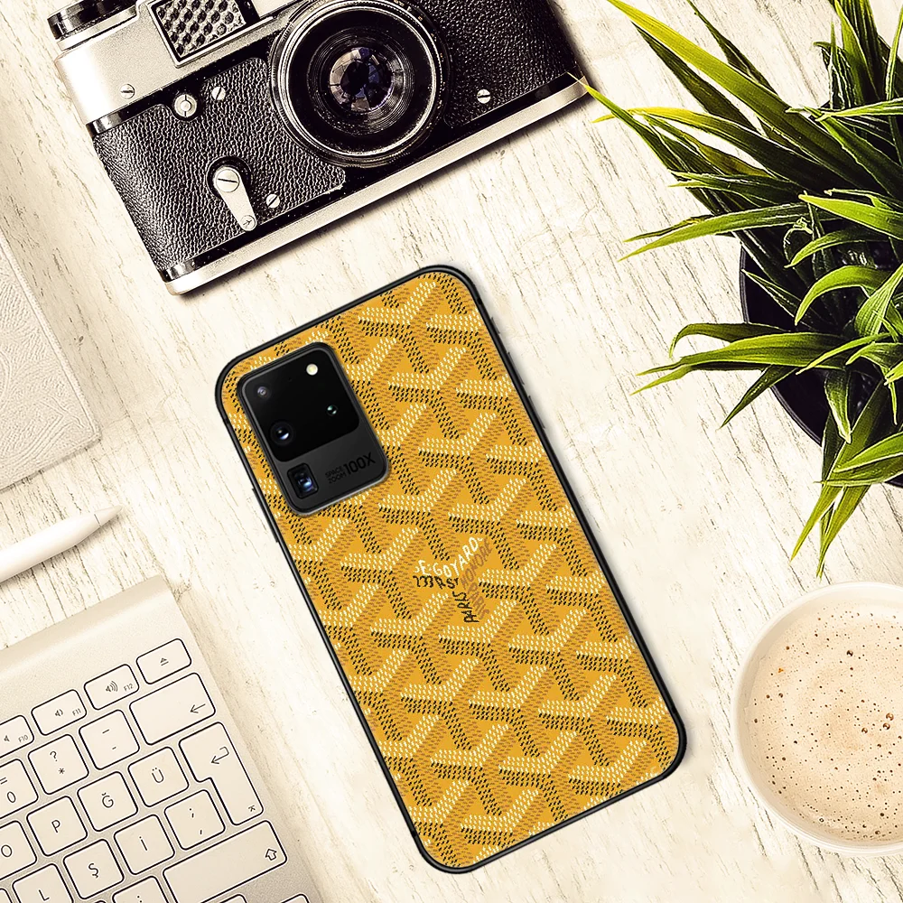 

Fashion luxury brand Phone Case Cover Hull For Samsung Galaxy S 7 8 9 10 e 20 FE edge uitra plus Note 9 10 20 black Bumper 3D