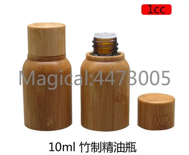 

10pcs/lot High Quality 10ml Essential Oil Empty Bottles with Natural Bamboo Screw Cap Glass Tank,bamboo Bottle Essence Liquid