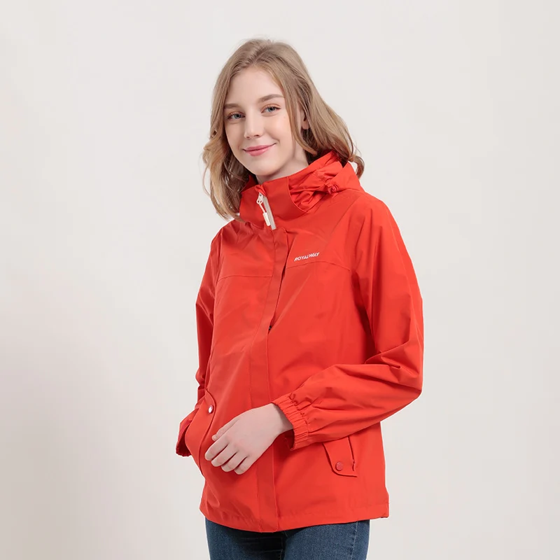 ROYALWAY Women Fashion Red Windbreaker Spring Summer Coats Windproof Casual Jackets | Hiking