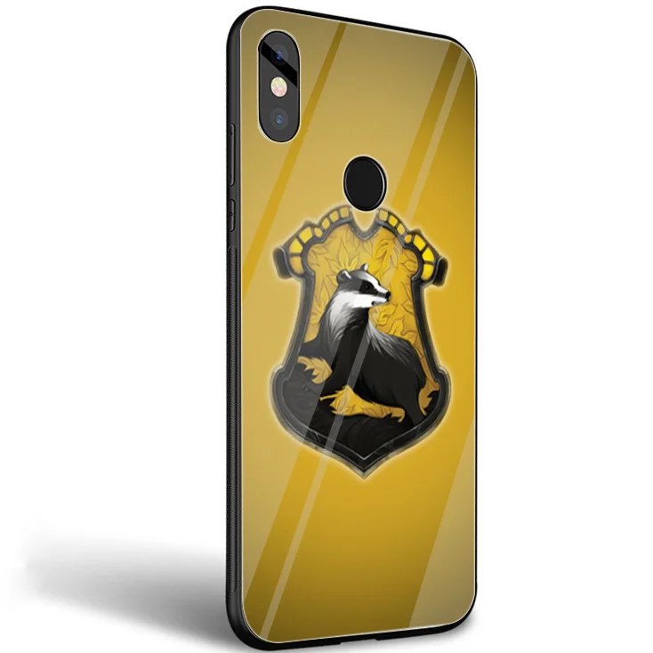 Чехол Desxz Hogwarts Hufflepuff из закаленного стекла для Xiaomi mi 8 9 Lite A1 A2 Red Note 5 6 7 Pro 6A 4X Pocophone F1 |