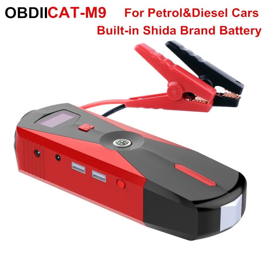 

New Arrival OBDIICAT M9 Car Emergency Jump Starter Safety Hammer Protable Booster For More Digital Device & Diesel & Gasoline
