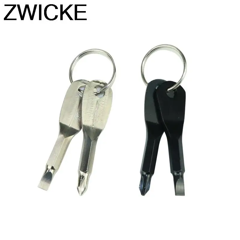 

1 Set Stainless Steel Mini EDC Multifunction Screwdriver Key Shape Slotted Screwdrivers Keychain Pocket Repair Tool