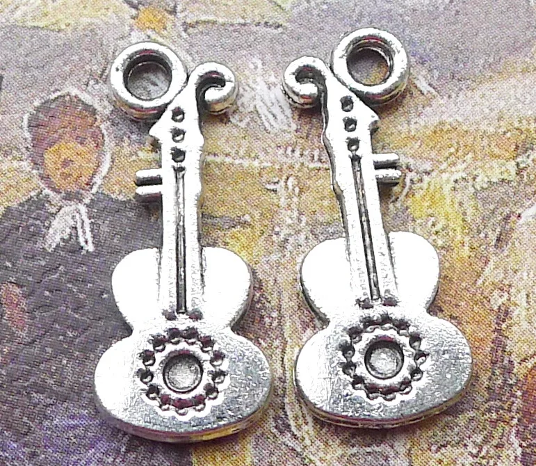 

20 Piece 9*21mm Antique Silver Color Alloy Guitar Charms For DIY Necklace Earrings Musical Pendant Jewelry Craft