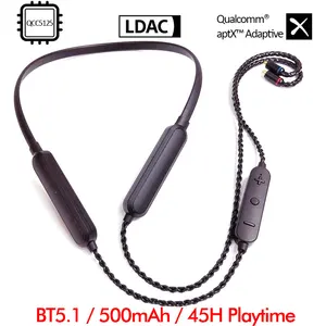 ldac bluetooth cable 500mah battery45 hours playtime hi res audio 24bit96khz wireless aptx adaptive hd lossless transmission free global shipping