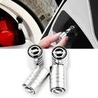 4 шт., колпачки для клапанов автомобильных шин, серебристого цвета