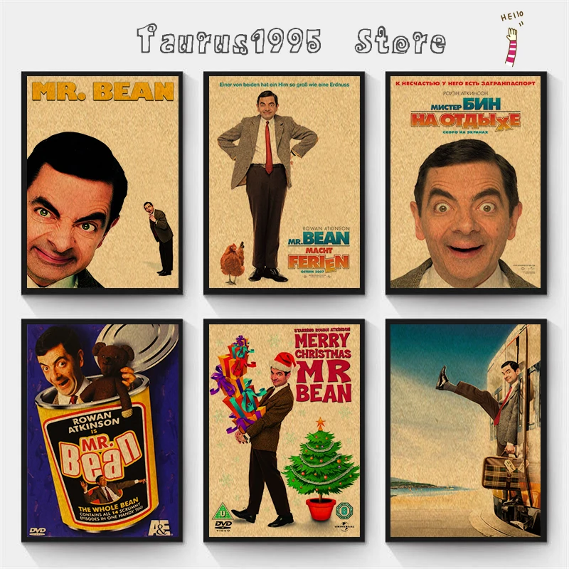 New Vintage Mr.Bean Poster Funny Kraft Paper Prints Wall Home Decoration Vintage Style home art Brand
