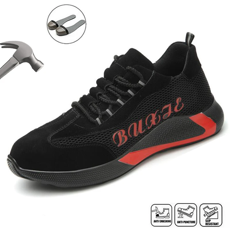 

Hiking safety work shoes, outdoor steel toe cap shoes men's puncture-proof high-quality lightweight safety boots