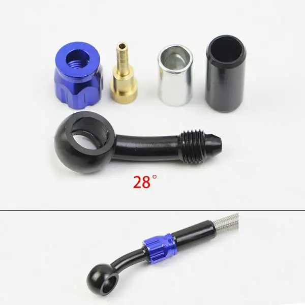 

AN3 Тормозной шланг Алюминий Мотоцикл Мотор Велосипед Гидравлический тормозной масляный шланг Трубка Трубка Банджо Фитинговый болт 0 28 90 градусов M10 10 мм