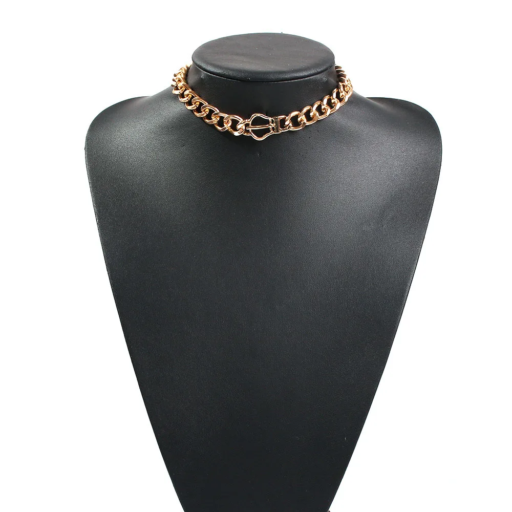 

MD N7118 Cross-Border Ornament Fashion Personality Punk Style Metal Thick Chain Texture All-match Simple Necklace Necklace
