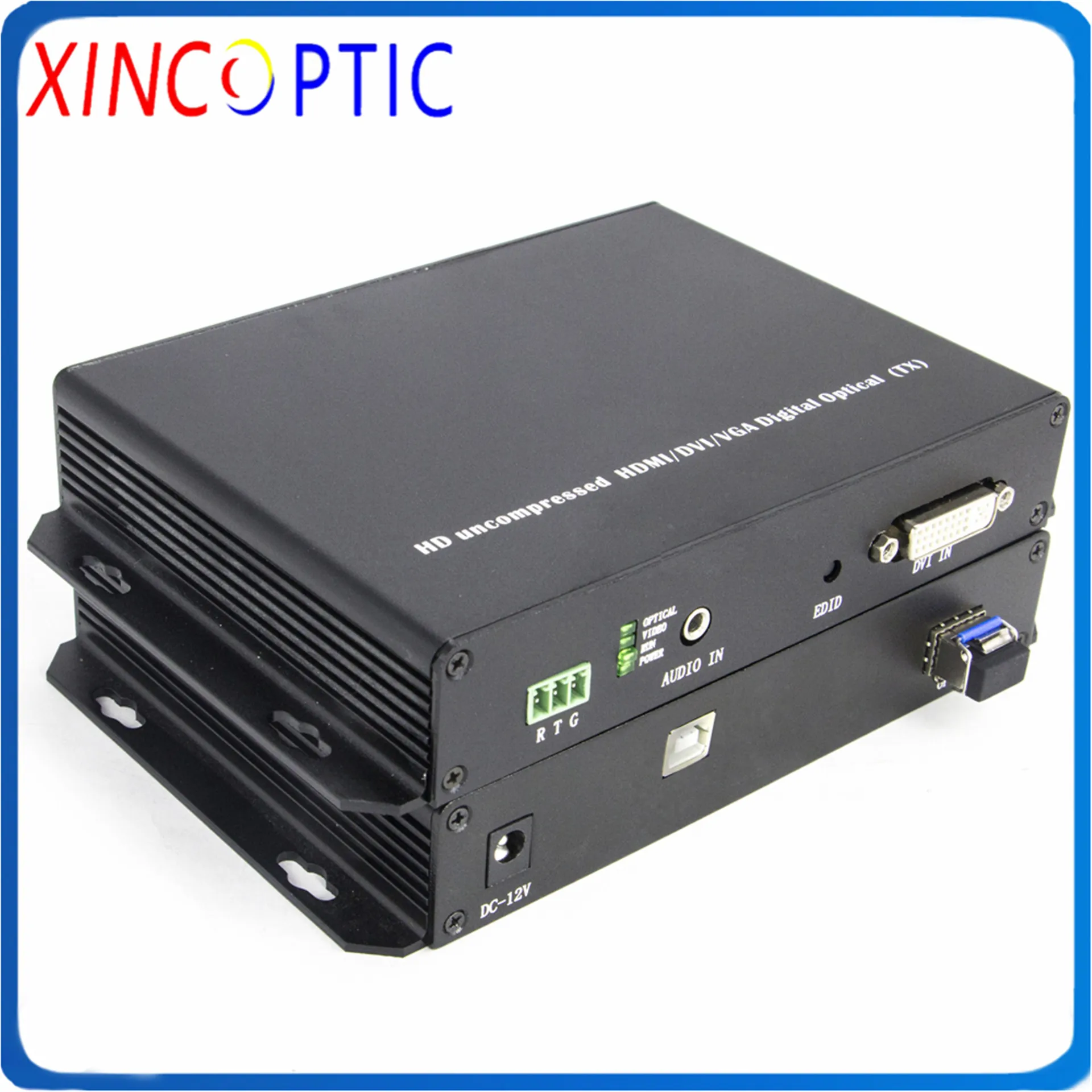Оптоволоконный удлинитель DVI KVM 1080p 1-канальный + 1Ch прямой аудио RS232 видео